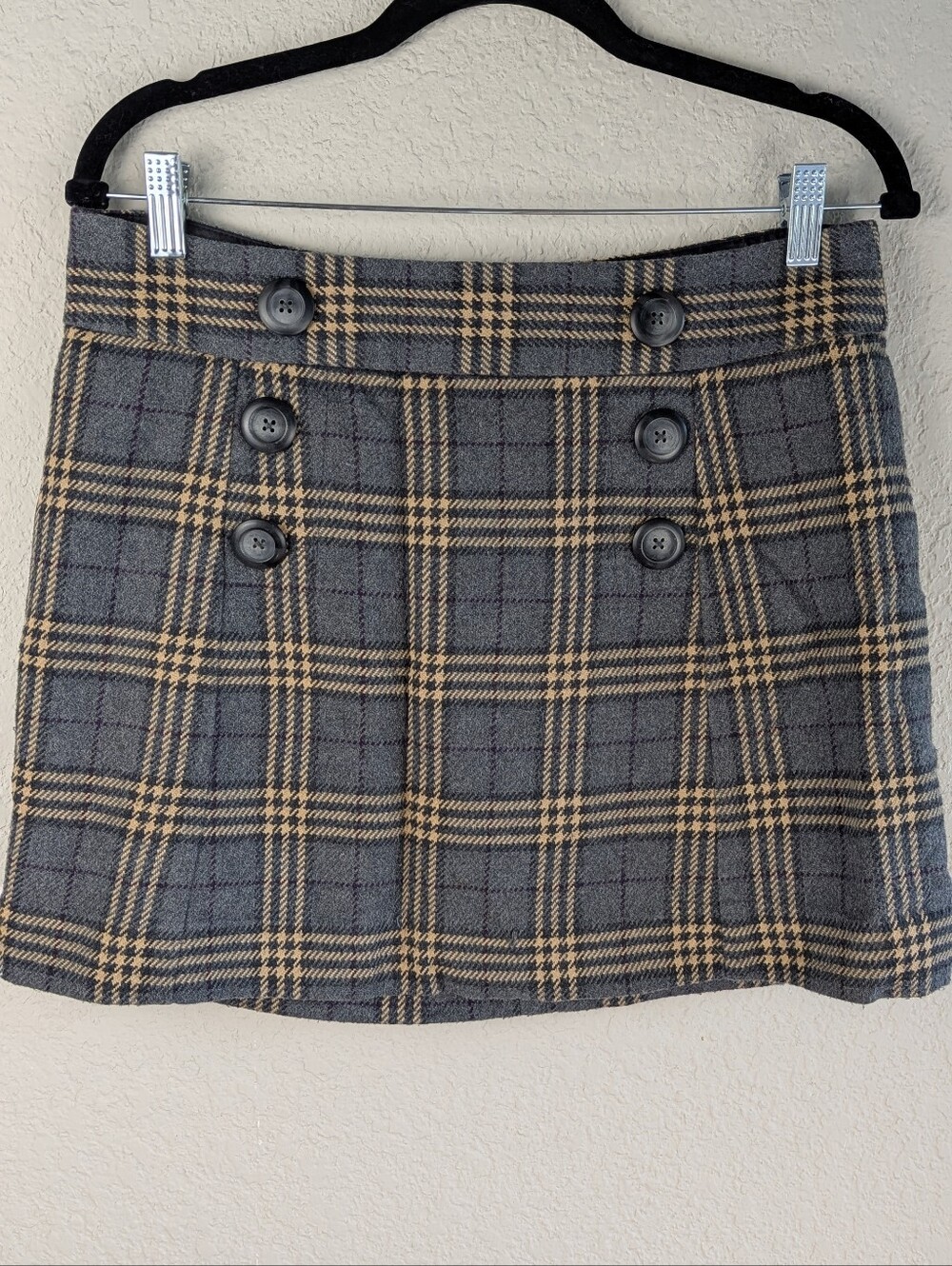 GAP Plaid Tartan Mini Skirt Size 8 Lined Cotton Shell Cottagecore Read Descript